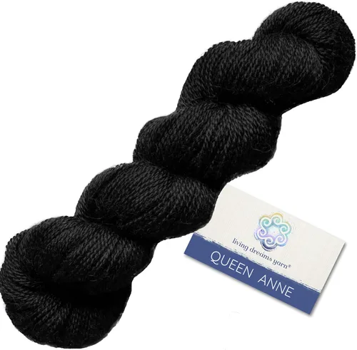 Vista 16 de Living Dreams Queen Anne LACE - Ovillo de lana 100% suave y lujosamente suave, color azul Arándano