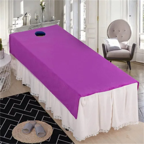 Vista 2 de Darley Funda de sábanas de belleza suave con agujero facial, funda de sábana de masaje reutilizable, sábanas de centro de spa, color sólido