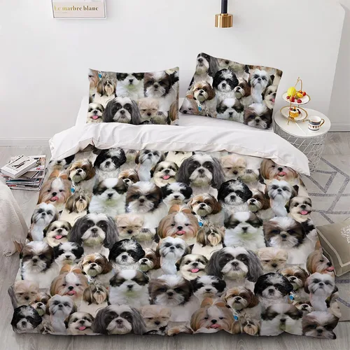 Vista 9 de Juego de funda de edredón de Malinois belga, juego de ropa de cama decorativo de 3 piezas con 2 fundas de almohada, funda de edredón suave, juego
