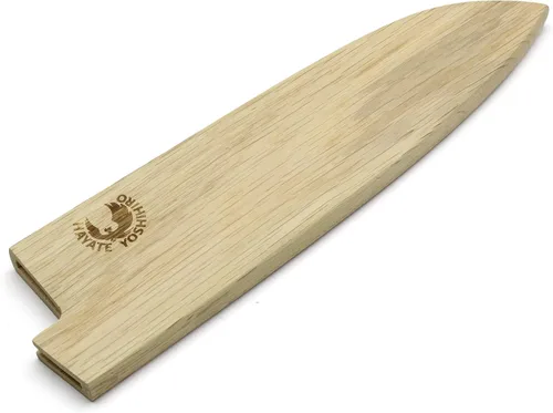 Vista 3 de Yoshihiro Protector magnético de hoja de madera de roble Saya para Santoku (7.087 in)7in