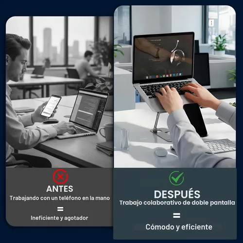 Vista 3 de Soporte ergonómico para portátil de acero de aleación