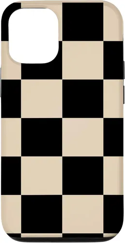 Vista 28 de Black and Beige Classic Checkered Big Checkerboard Pattern Case for iPhone 16