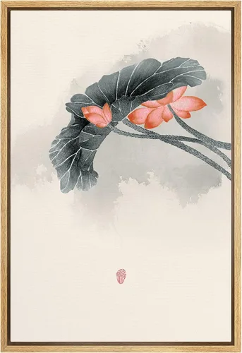 Vista 38 de NWT Impresión en lienzo enmarcado para pared, acuarela, grullas, pájaros volando, naturaleza salvaje, ilustraciones de arte moderno decorativo
