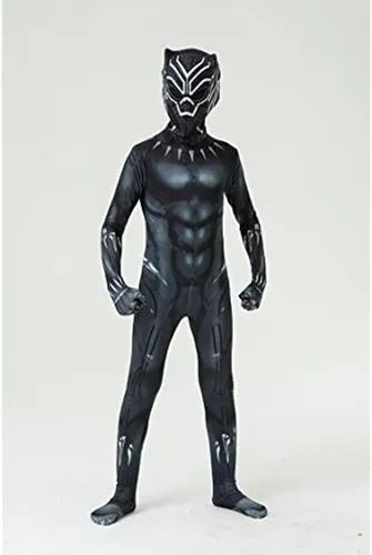 Vista 2 de Disfraz negro para niño, disfraz de pantera de cosplay, disfraces de fiesta temática
