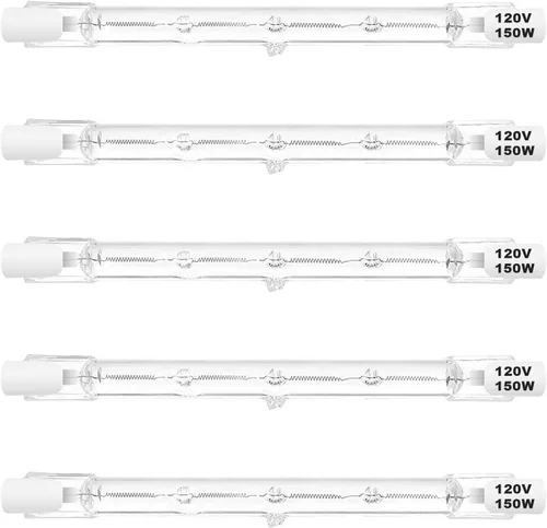 Vista 10 de R7S - Bombillas halógenas de 100 W, regulables, 120 V, 3.071 in, tipo T3 J, con larga vida útil, bombillas lineales de doble extremo blanco cálido