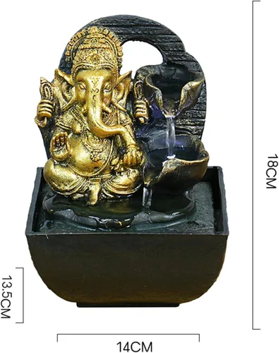 Vista 6 de Ganesha - Estatua de mesa, fuente de mesa, escultura de elefante, figuras de elefante hechas a mano para bar, cafetería, acento decorativo, regalo