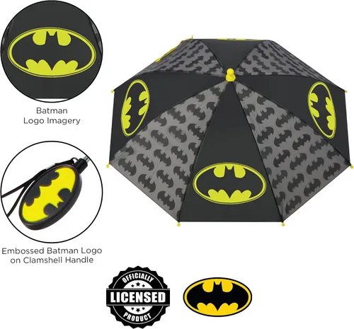 Vista 3 de DC Comics Conjunto de paraguas y Slicker, Batman o Superman para niños pequeños, para edades de 2 a 7 años
