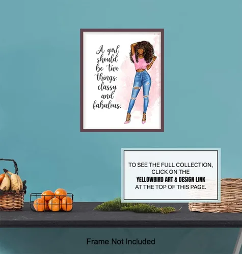 Vista 7 de Cita inspiradora para mujeres afroamericanas negras, decoración de pared con diseño de alta moda, regalo de alta costura para fanáticos de zapatos