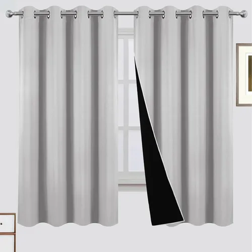 Vista 55 de LEMOMO Cortinas 100% opacas de 38 x 54 pulgadas, 2 paneles de oscurecimiento con aislamiento térmico para dormitorio