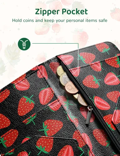 Vista 7 de Libreta para servidores con bolsillo con cremallera y cierre magnético, libreta de servidor, libro para camarera, libro de servicio con bolsillo
