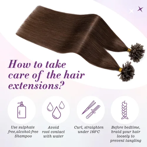 Vista 5 de Extensiones de cabello humano con punta en U, con queratina de fusión caliente, extensiones de cabello humano real, extensiones de cabello Remy