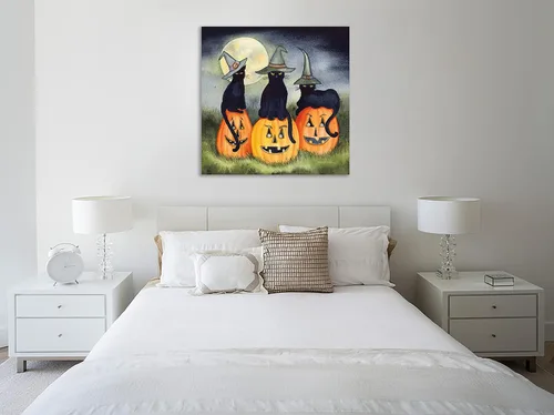 Vista 2 de Jaxson Rea "Haunting Halloween Night II No Border Gallery Wrapped Canvas by Kathleen Parr McKenna, 12" x 12