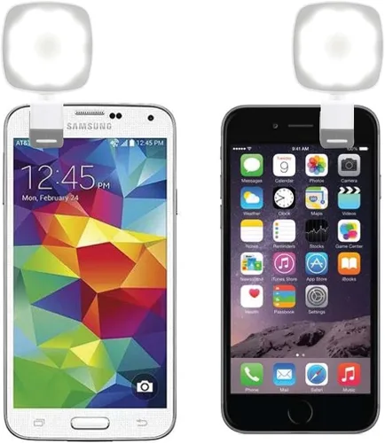 Vista 2 de BOWER ClipBright - Mini luz LED con clip para fotografía inteligente, anillo de luz recargable con brillo ajustable para teléfono, computadora