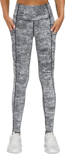 Vista 3 de The Gym People Pantalones deportivos gruesos de tiro alto, con bolsillos y control de abdomen, leggings para entrenar, correr, hacer yoga, para mujer