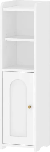 Vista 8 de Hzuaneri Gabinete de almacenamiento de baño pequeño, gabinetes estrechos de Blanco