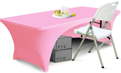 Vista 20 de ABCCANOPY - Mantel elástico de 1,2 m para mesa, ajustado, con parte trasera abierta, lavable, salvamanteles para mesas rectangulares, color negro