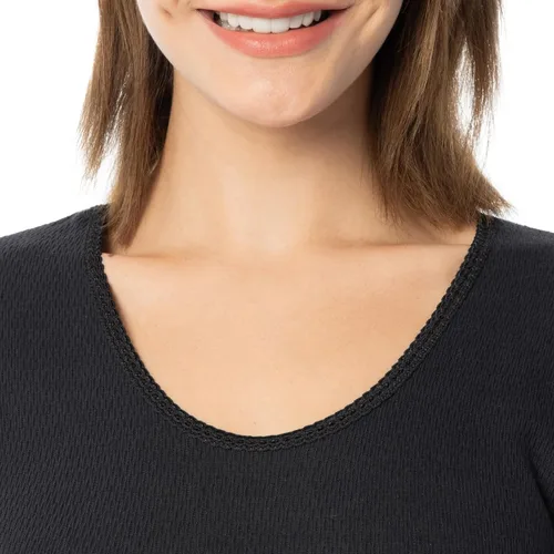 Vista 3 de Indera Ropa interior térmica de punto Raschel de algodón peinado para mujer Negro