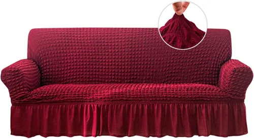 Vista 29 de Qubjus Funda Elástica para Sofá Fundas para Sofá Lavables Funda para Sofá Sillón Cama Protector de Muebles de Fácil Ajuste con Parte Inferior Beige