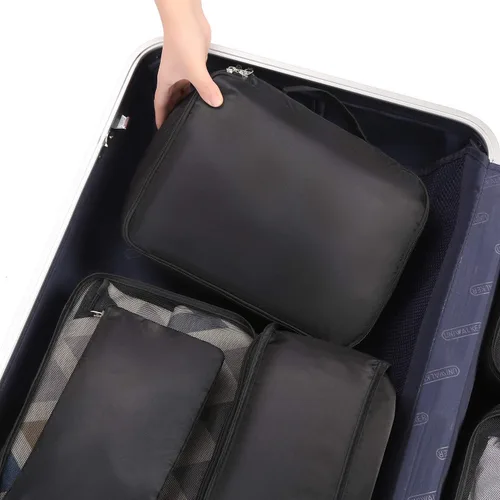 Vista 6 de BAGAIL Juego de 8 cubos organizadores de equipaje para accesorios de viaje (negro azabache)