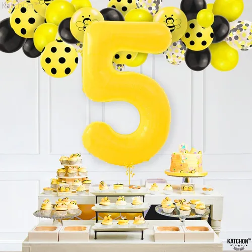 Vista 1218 de KatchOn Globo negro del número 1 de 40 pulgadas, globo de feliz cumpleaños Large Mylar Number One Balloon for 1st Birthday Decorations, Foil