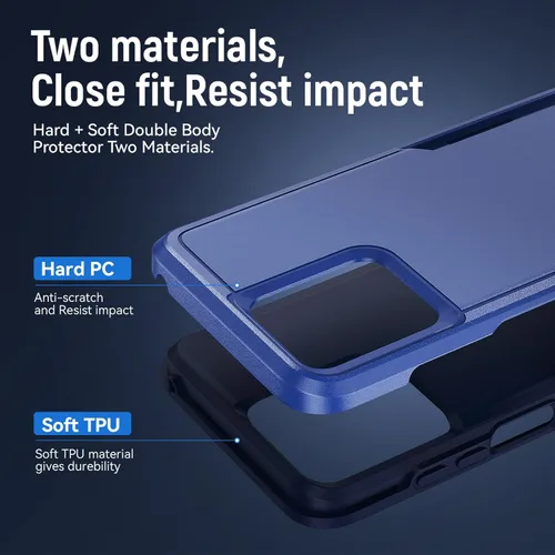 Vista 4 de Funda para Moto G Stylus 5G 2023, con protector de pantalla, [probada contra caídas de grado militar], funda protectora resistente a prueba de Azul