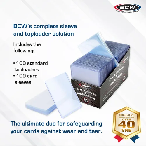 Vista 2 de BCW Combo de fundas para tarjetas y cargadores superiores, estándar de 20