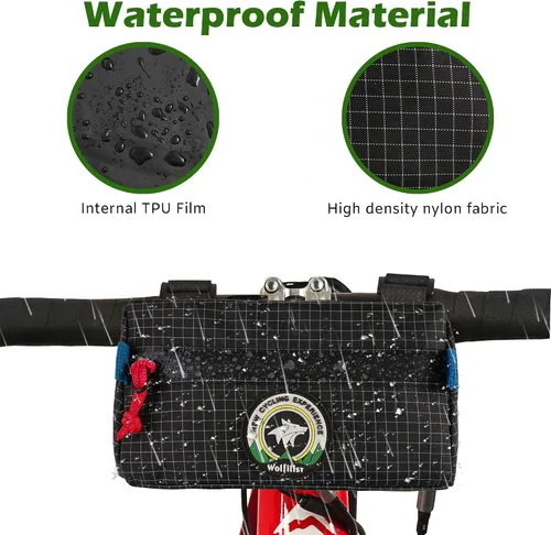 Vista 4 de Bolsa para Manillar de Bicicleta Vortika, Paquete de Cesta Frontal para Bicicleta Infantil, Bolsa Impermeable para Bicicletas, Bolsa Pequeña