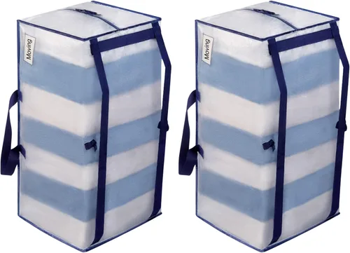 Vista 75 de VENO Paquete de 6 bolsas de mudanza resistentes con correas de mochila, cremalleras y asas, bolsas de embalaje extragrandes para artículos