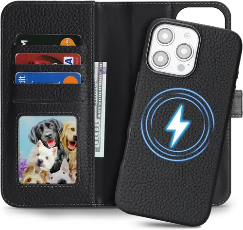 Vista 17 de Funda desmontable de cuero genuino para iPhone SE 2020/SE 2022/7/8, funda magnética 2 en 1 extraíble, soporte de carga Magsafe, funda protectora