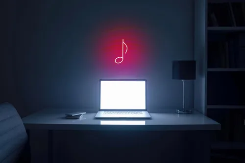 Vista 5 de ADVPRO Muestra de neón de silicona LED de silicona de nota musical - azul - st16s32-fnu0074-b