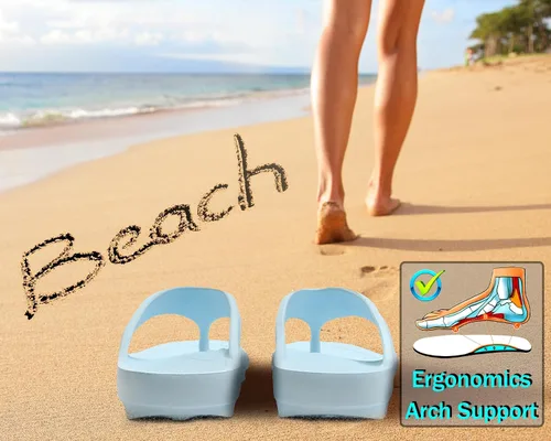 Vista 2 de Chanclas para hombres y mujeres, sandalias de playa, chanclas de ducha, sandalias de verano con almohada de agua, unisex, antideslizantes