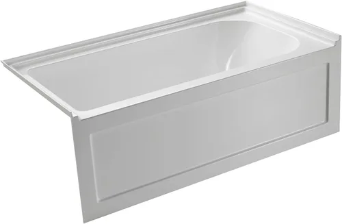 Vista 2 de Kingston VTAP6032L21A - Tina de alcoba acrílica de 3 paredes, color blanco brillante