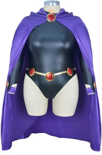 Vista 6 de miccostumes Conjunto completo de traje de cosplay con capa morada, color negro
