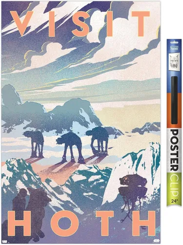 Vista 21 de Trends International Star Wars: Hoth - Póster de pared Visit Hoth, 14.725 x 22.375 pulgadas, versión enmarcada de madera de granero