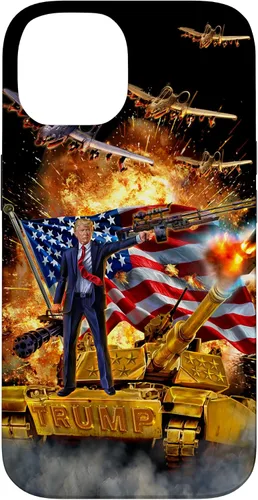 Vista 4 de iPhone 16 Presidente Donald Trump monta una funda dorada
