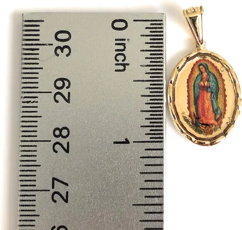 Vista 8 de Virgen de Guadalupe - Collar con medalla de ambos lados, cadena de ancla de 17.5 pulgadas