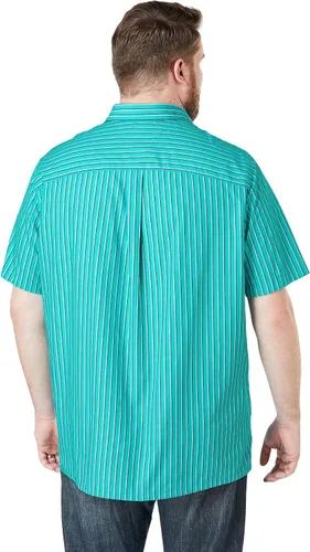 Vista 3 de KingSize Camisa deportiva de manga corta a rayas grandes y altas para hombre