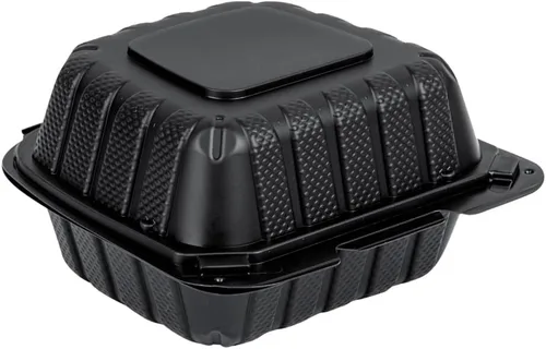 Vista 16 de Restaurantware Thermo Tek - Recipientes para llevar rellenos de minerales de 6 x 6 x 3 pulgadas, 100 recipientes duraderos para llevar, contenedores