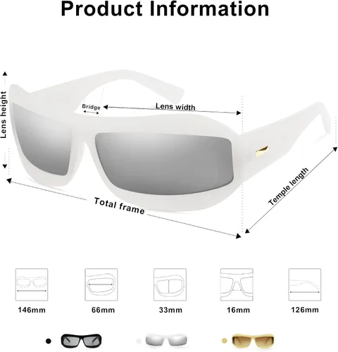 Vista 4 de SOJOS Gafas de sol envolventes para mujeres y hombres, gafas de sol planas SJ2268