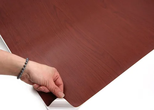 Vista 4 de ROSEROSA Película arquitectónica de madera de cerezo sintética para despegar y pegar, película de vinilo autoadhesiva, envoltura de puerta