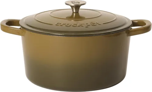 Vista 19 de Crock-Pot Horno Holandés Artesanal Redondo de Hierro Fundido Esmaltado, 3 Cuartos, Aqua