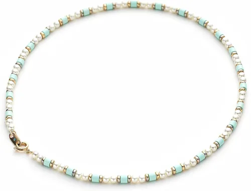 Vista 2 de C.Paravano Collares de perlas para mujer Gargantilla de perlas Collar de cadena chapada en oro de 18 quilates Collares de perlas Collar