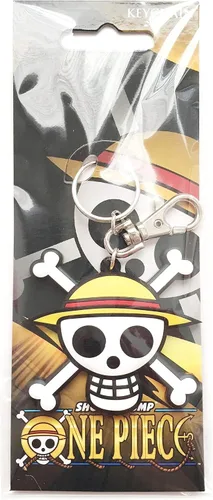 Vista 2 de Una sola pieza llavero de PVC con logotipo de piratas Jolly Roger de Luffy's