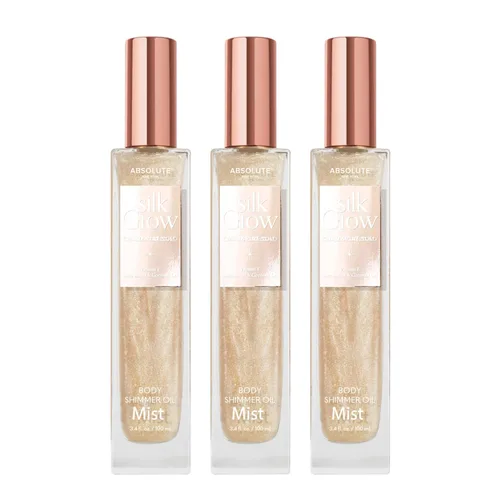Vista 10 de Absolute New York - Silk Glow Shimmer Mist Glow, radiante, brillo para cuerpo, cara y cabello, manteca de karité, aceite de coco, vitamina E