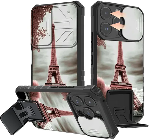 Vista 18 de Rossy Funda para iPhone 14 2022, para iPhone 14 con funda deslizante para cámara deslizante, soporte integrado, doble capa híbrida, a prueba de 1-37