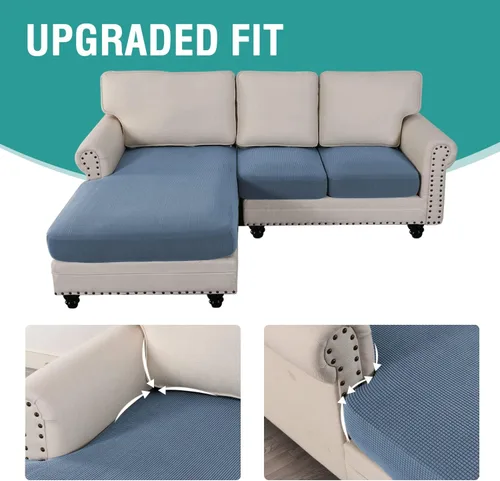 Vista 60 de OKYUK Fundas para sofá modular, 3 piezas, fundas de cojín de terciopelo para sofá, en forma de L, funda de cojín separado para sofá, protector