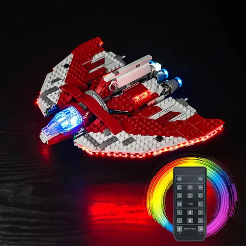 Vista 9 de Kit de luz LED mejorado para Lego The Clone Wars Coruscant Guard Gunship, compatible con Lego 75354 (modelo no incluido)