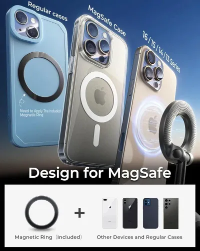 Vista 8 de Soporte magnético para teléfono de automóvil de absorción al vacío, adecuado para teléfonos iPhone y Android, soporte de ventosa ajustable de 360°