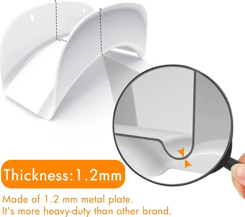 Vista 3 de Gardzen - Soporte de manguera blanco resistente de acero para montaje en pared, soporte para manguera de automóvil, soporte para colgador