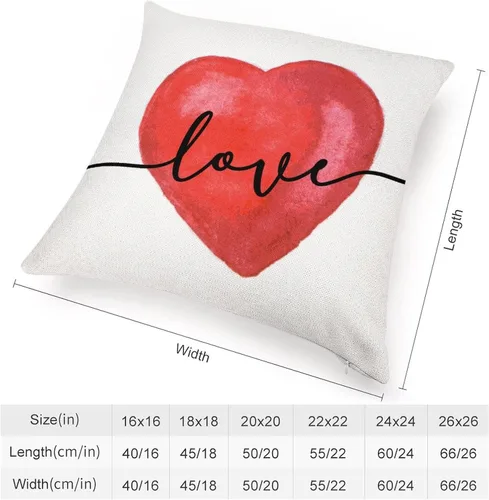 Vista 2 de Fundas de almohada de San Valentín para decoración del hogar, Día de San Valentín, funda de almohada con cremallera, funda de cojín de 18 x 18
